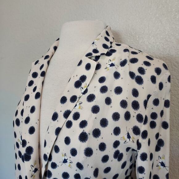 Anna Glover X H&M White Moth Polka Print Blazer Size 2 - Picture 6 of 10